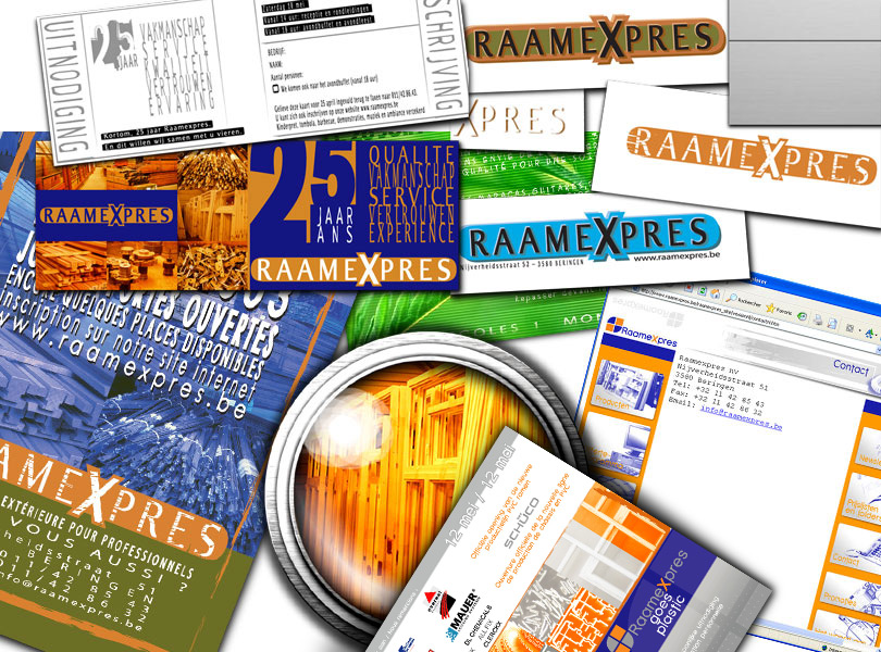 Raamexpres : publicités, site Web, folders, etc
